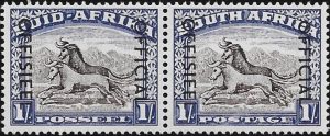 South Africa: 1953 1s. Blackish Brown & Ultramarine Official. SG O47a (MNH)