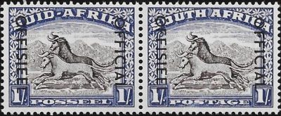 South Africa: 1953 1s. Blackish Brown & Ultramarine Official. SG O47a (MNH)