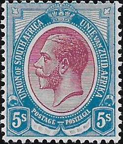 South Africa: 1913-24 5s. Purple & Blue. SG 15 (MH)
