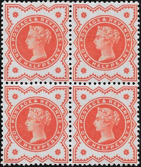 Queen Victoria: 1887-92 Jubilee. ½d. Vermillion, Wmk Inverted. SG 197wi (MNH)