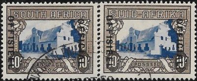 South Africa: 1948 10s. Blue & Blackish Brown Official. SG O27 (FU)
