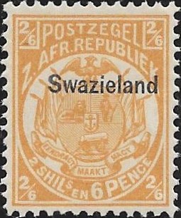 Swaziland: 1890 2s.6d. Buff. SG 7 (MNH)