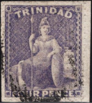Trinidad: 1859 4d. Dull Lilac. SG 40 (VFU)