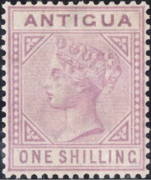 Antigua: 1886 1s. Mauve. SG 30 (MLH)