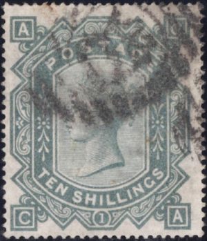 Queen Victoria: 1878 10s. Greenish Grey. SG 128 (GU)