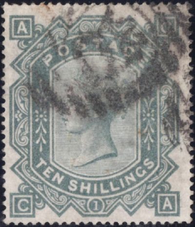 Queen Victoria: 1878 10s. Greenish Grey. SG 128 (GU)