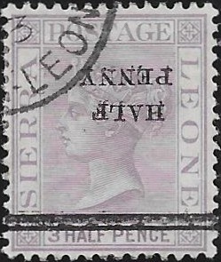 Sierra Leone: 1893 ½d. on 1½d. Pale Violet, Surcharge Inverted. SG 39a (FU)