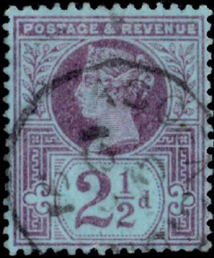 Ascension: Great Britain 1887-92 2½d. Purple/Blue. SG Z11 (FU)