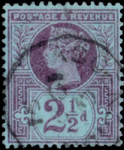 Ascension: Great Britain 1887-92 2½d. Purple/Blue. SG Z11 (FU)