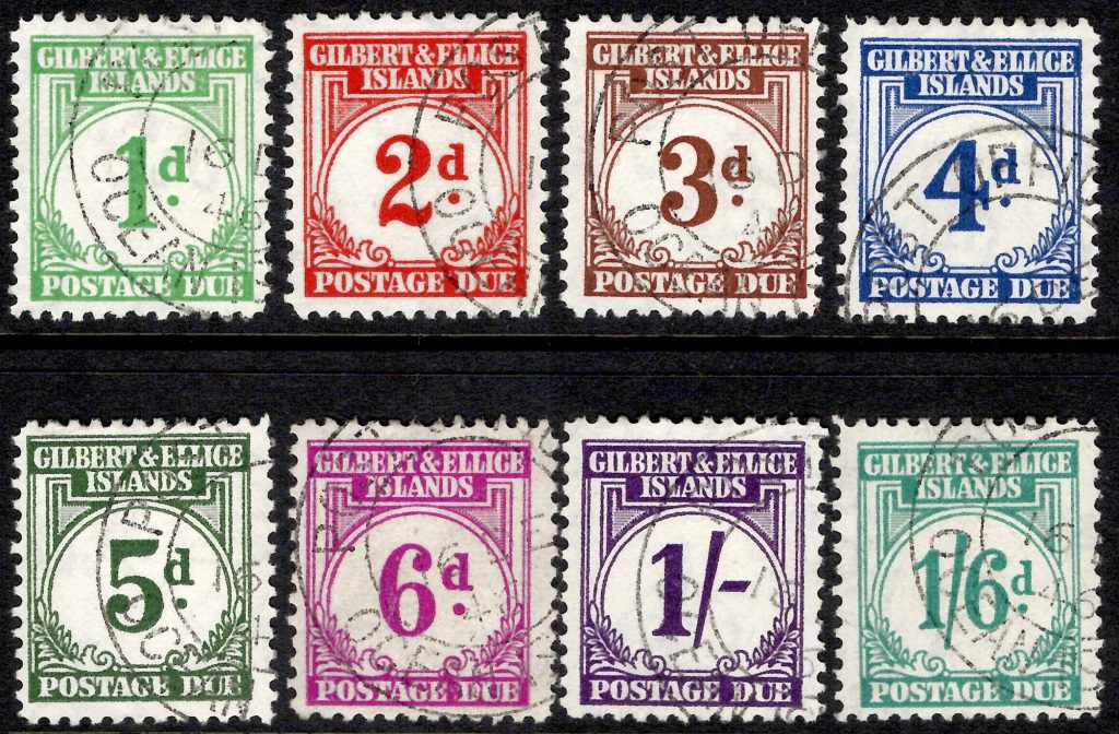 Gilbert & Ellice: 1940 Postage Due Set. SG D1-D8 (FU)