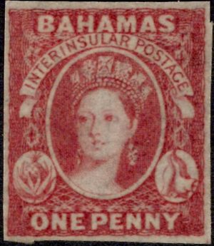 Bahamas: 1859-60 1d. Dull Lake. SG 2 (MH) with B.P.A. Certificate