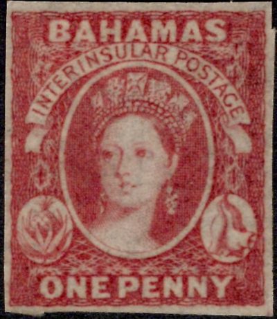 Bahamas: 1859-60 1d. Dull Lake. SG 2 (MH) with B.P.A. Certificate