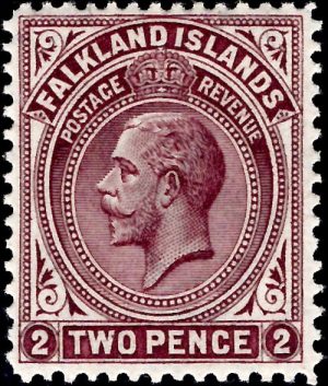 Falkland Islands: 1918 2d. Maroon, Line Perf. 14. SG 62b (MLH)