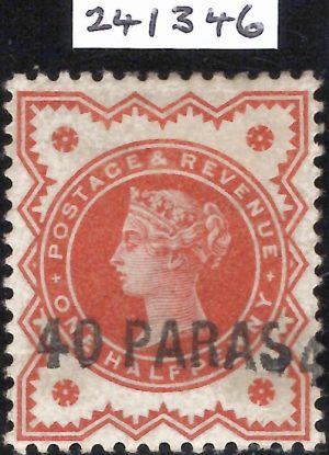 British Levant: 1893 40pa. on ½d. Vermillion. SG 7 (MH) with R.P.S. Certificate