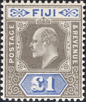 Fiji: 1903 £1 Grey-Black & Ultramarine. SG 114 (MNH)