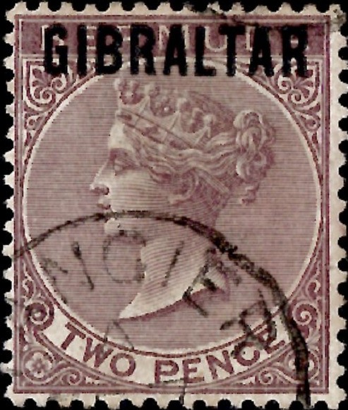 Morocco Agencies: Gibraltar 1886 2d. Purple-Brown Used in Tangier. SG Z122 (FU)