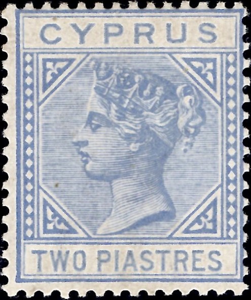 Cyprus: 1883 2pi. Blue. SG 19 (MH)