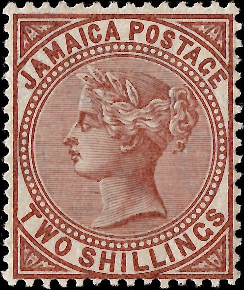 Jamaica: 1908 2s. Venetian Red. SG 55 (MLH)