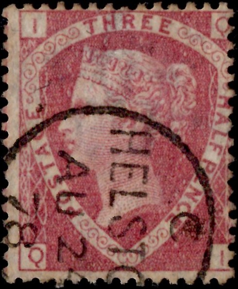 Queen Victoria: 1870-74 ½d. Rose-Red (QI), Plate 3. SG 51 (VFU) with Helston CDS