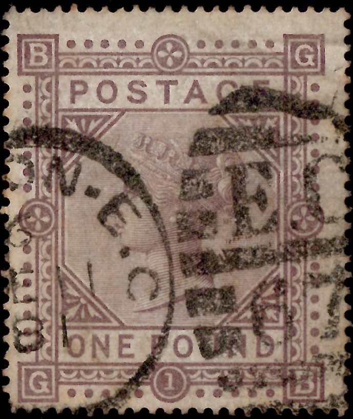Queen Victoria: 1878 £1 Brown Lilac. SG 129 (GU)