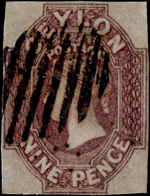 Ceylon: 1859 9d. Purple-Brown. SG 8 (FU)