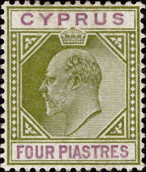 Cyprus: 1903 4pi. Olive-Green & Purple. SG 54 (MH)
