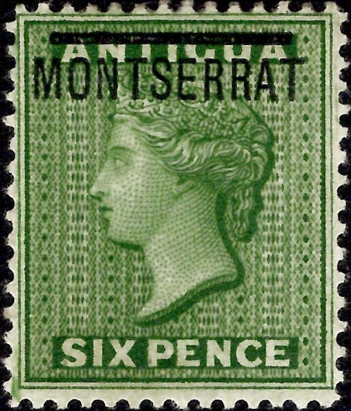 Montserrat: 1876-83 6d. Green. SG 2 (MLH)