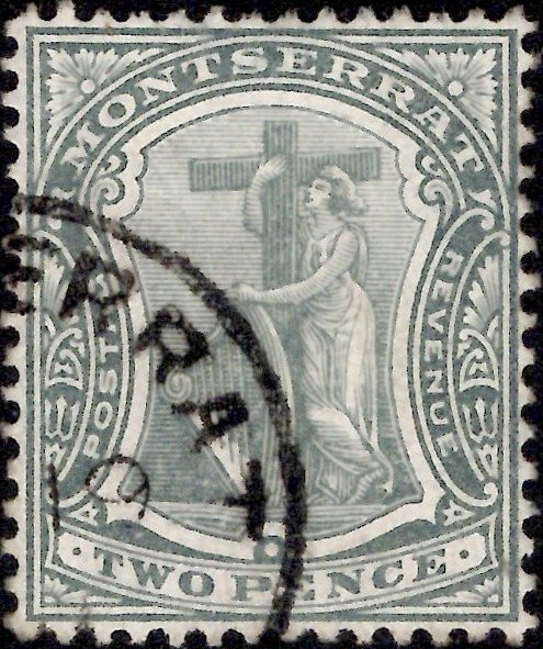 Montserrat: 1909 2d. Greyish Slate. SG 38 (FU)