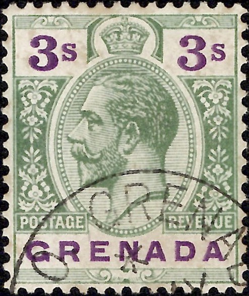 Grenada: 1922 3s. Green & Violet. SG 132 (FU)