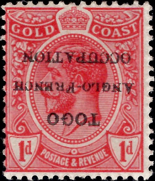 Togo: 1915 1d. Red with Overprint Inverted. SG H35h (MNH)