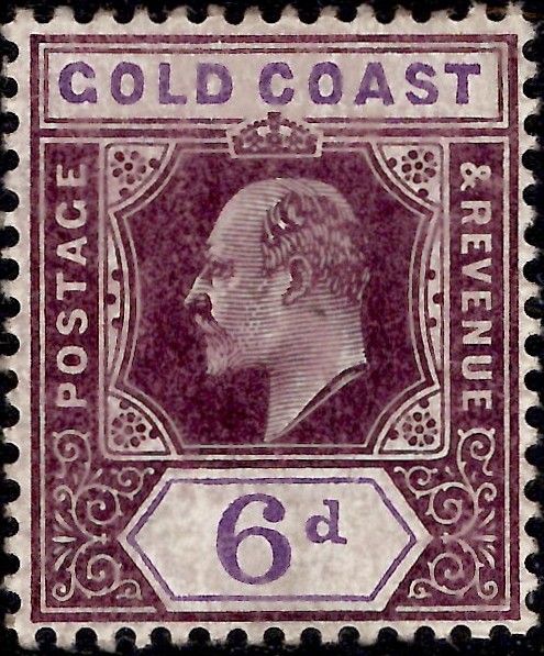 Gold Coast: 1906 6d. Dull Purple & Violet, Chalk-Surfaced Paper. SG 54a (MLH)