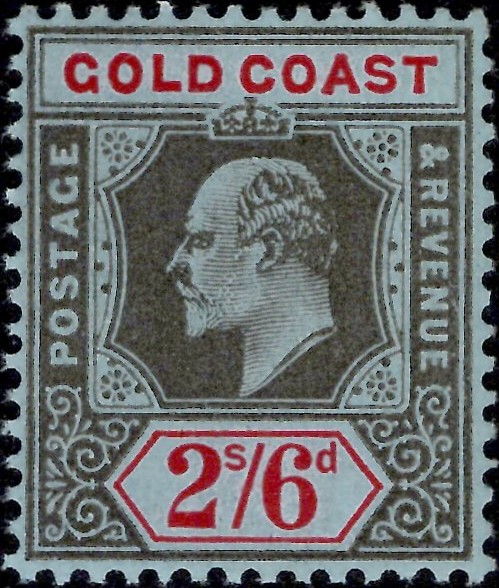 Gold Coast: 1911 2s.6d. Black & Red/Blue. SG 67 (MLH)